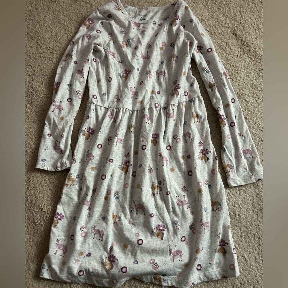 Carters Unicorn Deer Long sleeve size 8 Dress